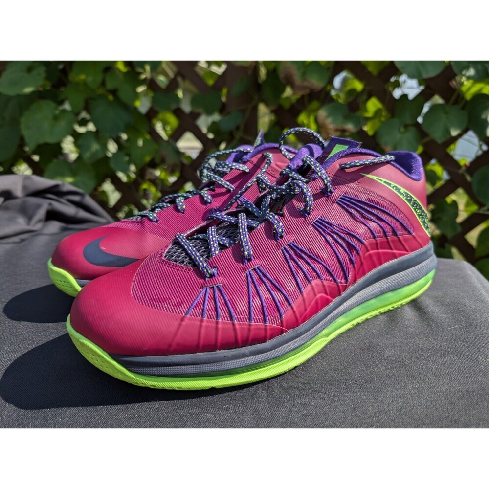 Size 12 - Nike‎ Air Max LeBron 10 Low Raspberry LeBroncurial Basketball Sneakers